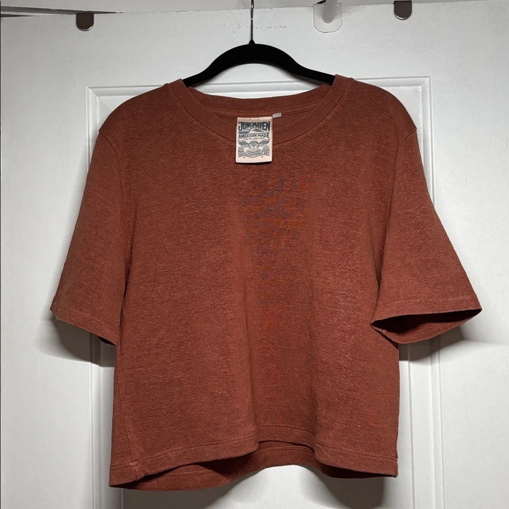 Jungmaven Silverlake Cropped Tee in Terra Cotta - Picture 5 of 6